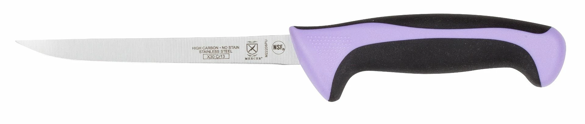 Mercer Cutlery Mercer Culinary Millennia Semi-Flexible 6" Narrow Boning Knife - Purple 1 Mercer Cutlery Mercer Culinary Millennia Semi-Flexible 6" Narrow Boning Knife - Purple