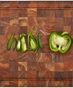 TeakHaus End Grain Carving Board W/Hand Grip + Juice Canal (Rectangle) | 20" X 14" X 2.5"