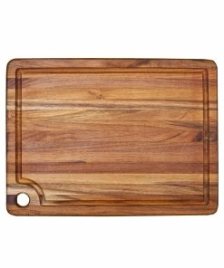 TeakHaus Edge Grain Carving Board W/Corner Hole + Juice Canal (Rectangle) | 18" X 14" X 0.75"