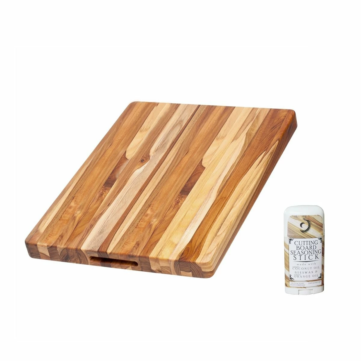 TeakHaus Edge Grain Carving Board W/Hand Grip (Rectangle) | 20" X 15" X 1.5" With Board Seasoning Stick 2 TeakHaus Edge Grain Carving Board W/Hand Grip (Rectangle) | 20" X 15" X 1.5" With Board Seasoning Stick - Image 2