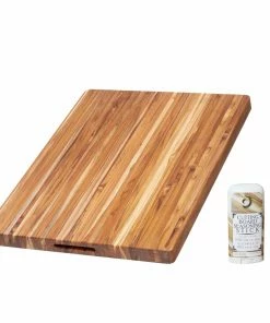 TeakHaus Edge Grain Carving Board W/Hand Grip (Rectangle) | 24" X 18" X 1.5" With Board Seasoning Stick