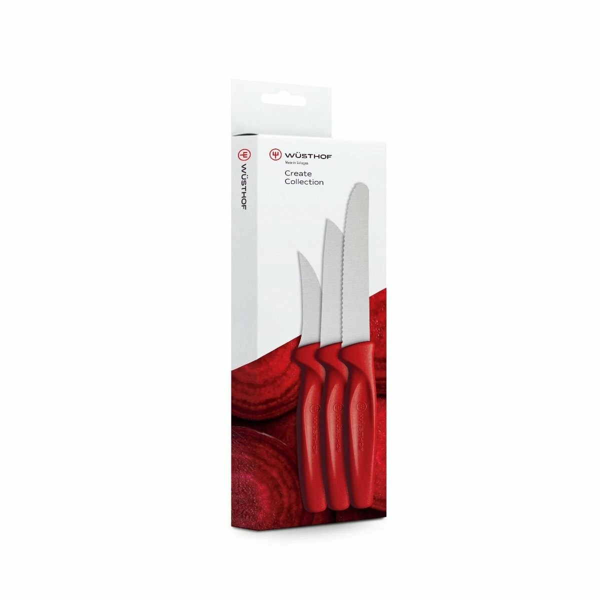Wusthof Cutlery Wusthof Create 3-Piece Paring Knife Set | Red 2 Wusthof Cutlery Wusthof Create 3-Piece Paring Knife Set | Red - Image 2