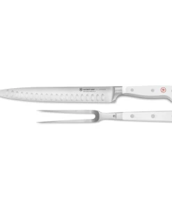 Wusthof Cutlery Wusthof Classic White 2-Piece Carving Set | Hollow Edge