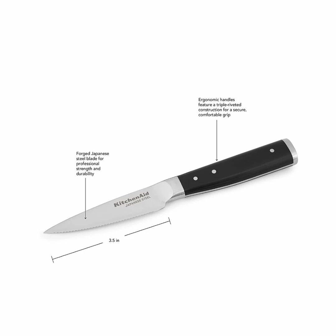 KitchenAid Non-Electrics KitchenAid Gourmet Forged 3.5" Paring Knife With Sheath | Serrated 3 KitchenAid Non-Electrics KitchenAid Gourmet Forged 3.5" Paring Knife With Sheath | Serrated - Image 3