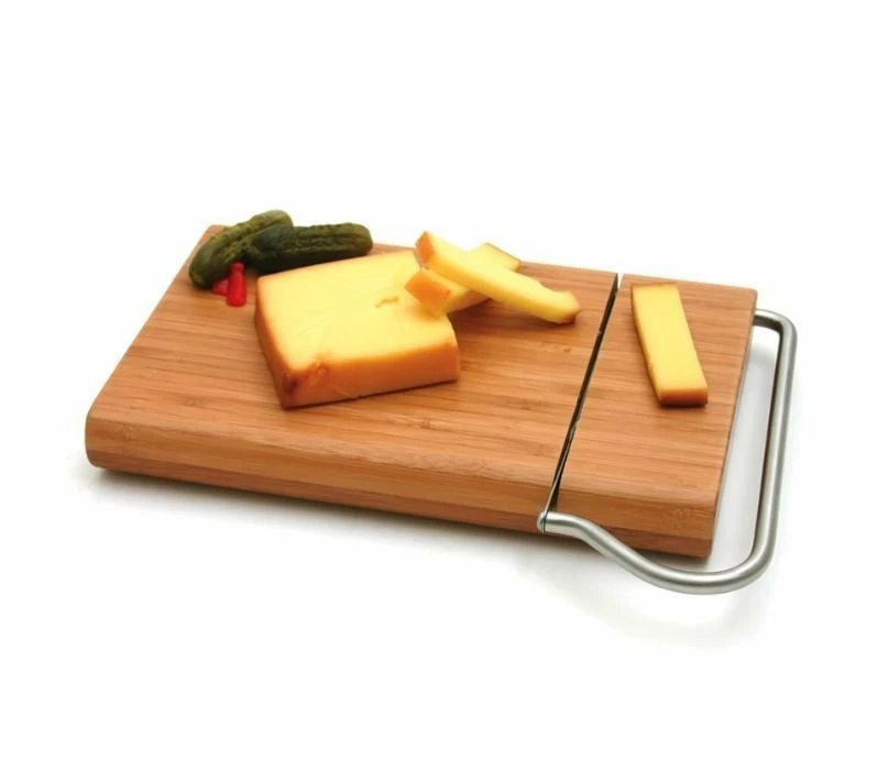 Swissmar Bamboo Cutting Board With Cheese Slicer Blade 1 Swissmar Bamboo Cutting Board With Cheese Slicer Blade