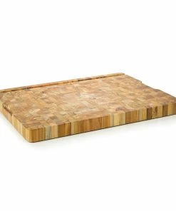 TeakHaus End Grain Smart Board (Large) | 20" X 15" X 1.5" 11 TeakHaus End Grain Smart Board (Large) | 20" X 15" X 1.5" -Knife-shop teak board empty