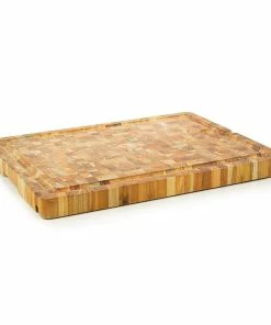 TeakHaus End Grain Smart Board (Large) | 20" X 15" X 1.5" 12 TeakHaus End Grain Smart Board (Large) | 20" X 15" X 1.5" -Knife-shop teak board upside down