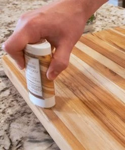 TeakHaus Edge Grain Carving Board W/Hand Grip (Rectangle) | 24" X 18" X 1.5" With Board Seasoning Stick 11 TeakHaus Edge Grain Carving Board W/Hand Grip (Rectangle) | 24" X 18" X 1.5" With Board Seasoning Stick -Knife-shop teak gg 1 square 1