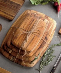 TeakHaus Edge Grain Cutting Board W/Rounded Edge (Small) | 12" X 8" X 0.55" 11 TeakHaus Edge Grain Cutting Board W/Rounded Edge (Small) | 12" X 8" X 0.55" -Knife-shop texture 1