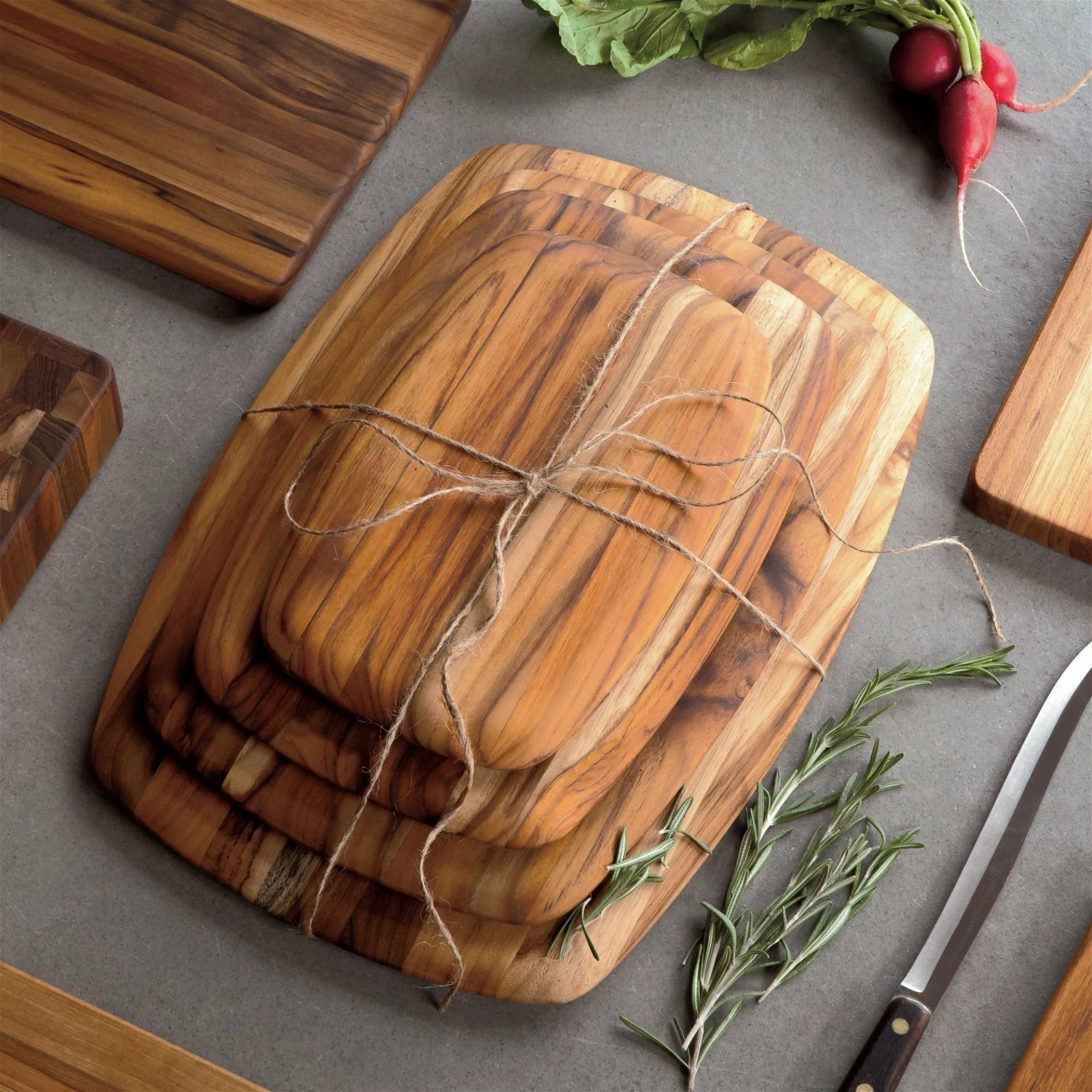 TeakHaus Edge Grain Cutting Board W/Rounded Edge (Large) | 16" X 11" X 0.55" 3 TeakHaus Edge Grain Cutting Board W/Rounded Edge (Large) | 16" X 11" X 0.55" - Image 3
