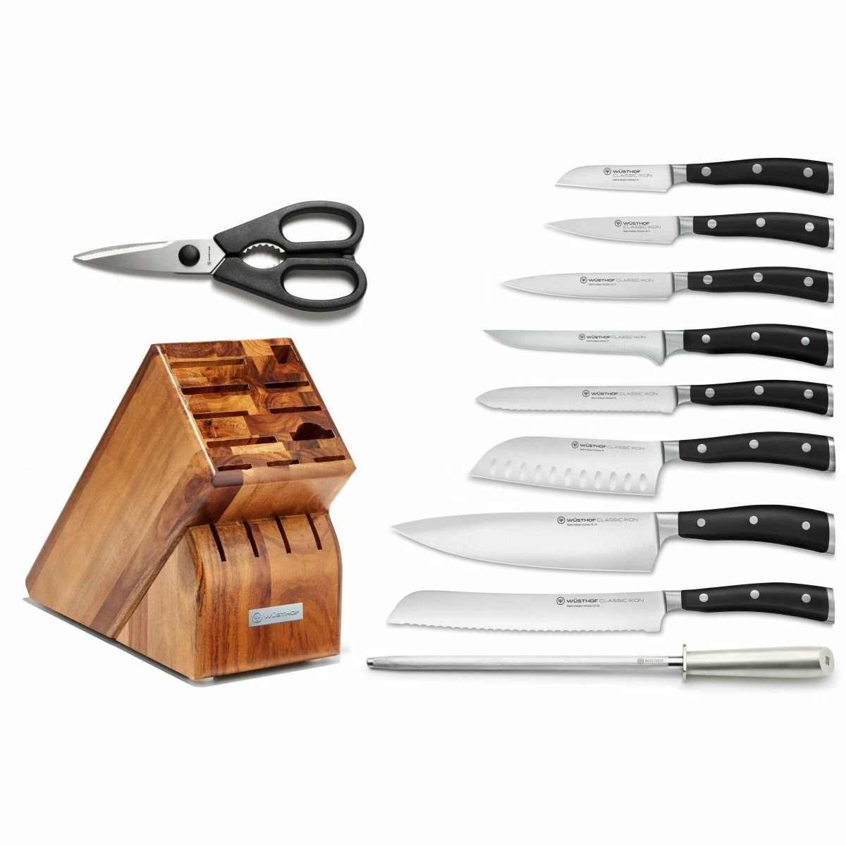 Wusthof Cutlery Wusthof Classic Ikon 11-Piece Knife Block Set | Acacia 2 Wusthof Cutlery Wusthof Classic Ikon 11-Piece Knife Block Set | Acacia - Image 2
