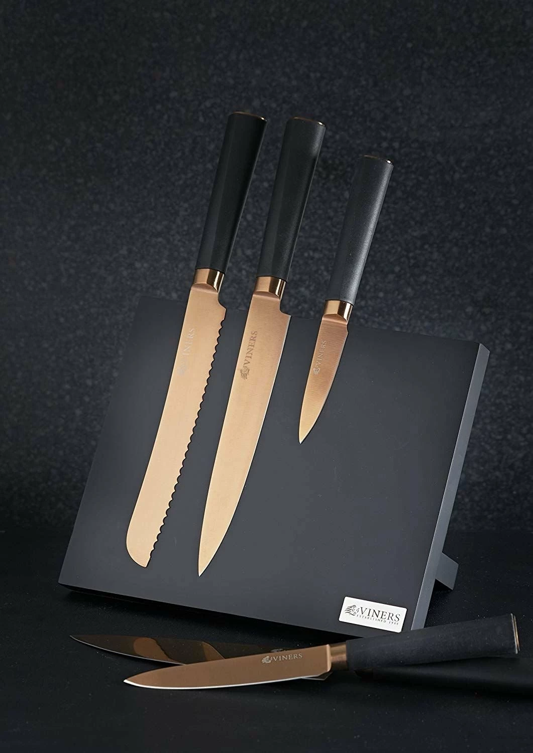 Viners 6-Piece Knife Block Giftbox | Titan Gold 2 Viners 6-Piece Knife Block Giftbox | Titan Gold - Image 2