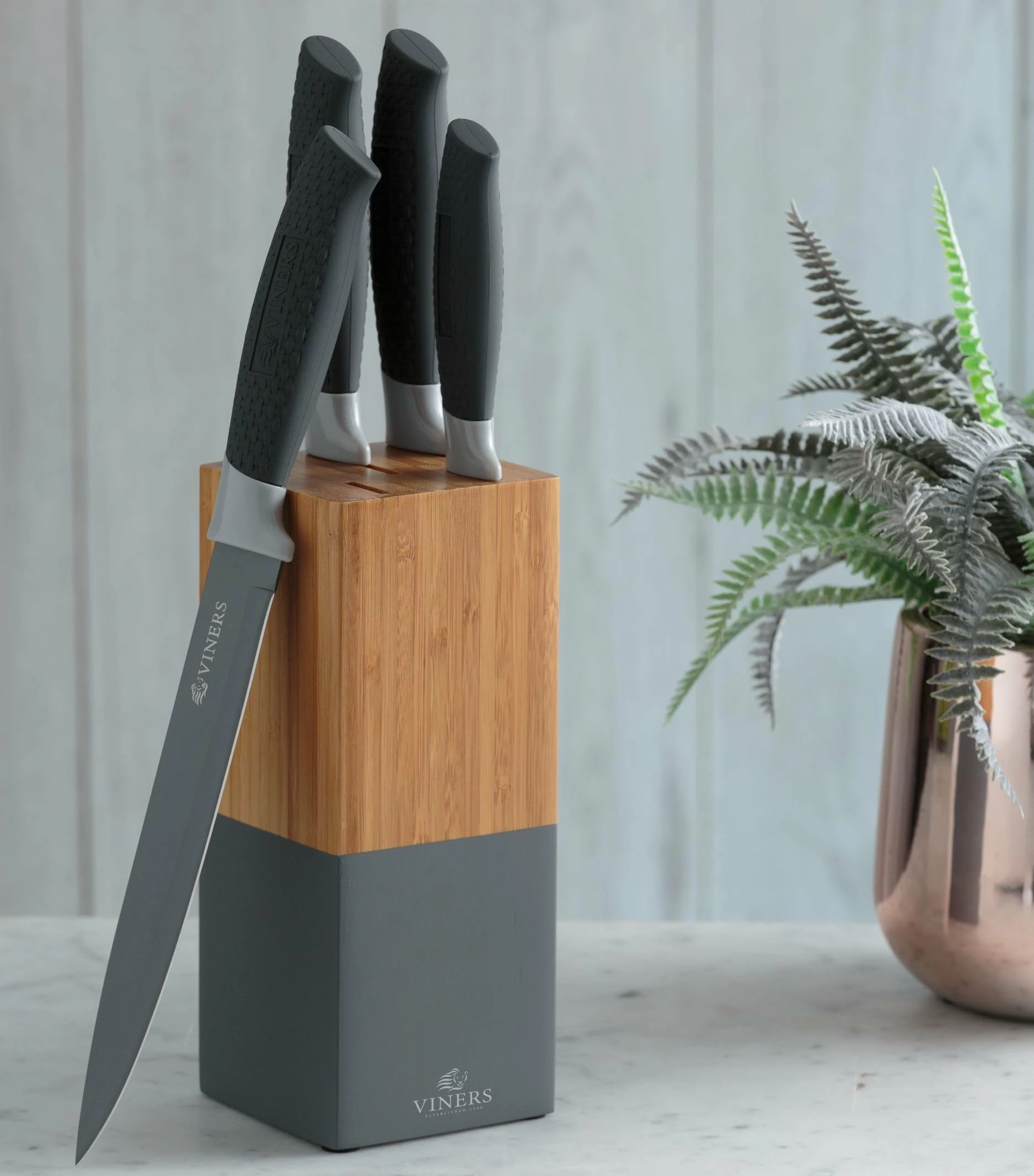 Viners Horizon 6-Piece Knife Block Set |Grey 4 Viners Horizon 6-Piece Knife Block Set |Grey - Image 4