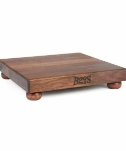 John Boos Walnut Cutting Board With Wooden Bun Feet - 12"